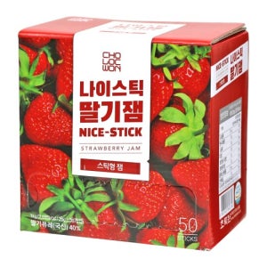 초록원 나이스틱딸기잼 20g x 50입 (스틱형 일회용 딸기잼)