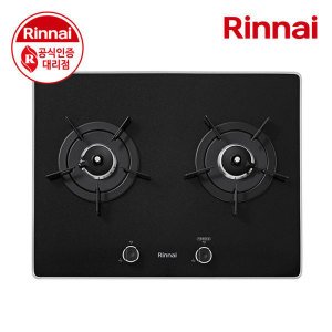 린나이 린나이 빌트인 2구 블랙 가스렌지 RBR-P2501D  AA 건전지 포함