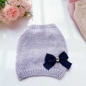 예쁜너 스와로브스키 메리노울 핸드메이드 니트-베이비블루, 하이쥬디