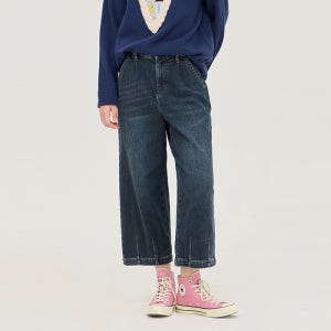 [베네통]2025 SPRING 백 밴딩 배기핏 항아리 기모데님 BADP17511NY