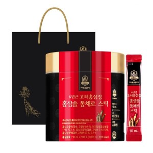 <b>홍정관</b> 고려<b>홍삼</b>중앙회 6년근고려<b>홍삼</b>정 <b>홍삼</b>을 통채로스틱 10ml x 100포 +쇼핑백