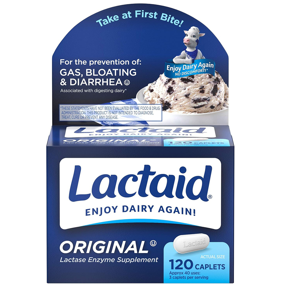 Lactaid 락트에이드 오리지널 <b>락타아제</b> 엔자임 릴리프 120정 미국
