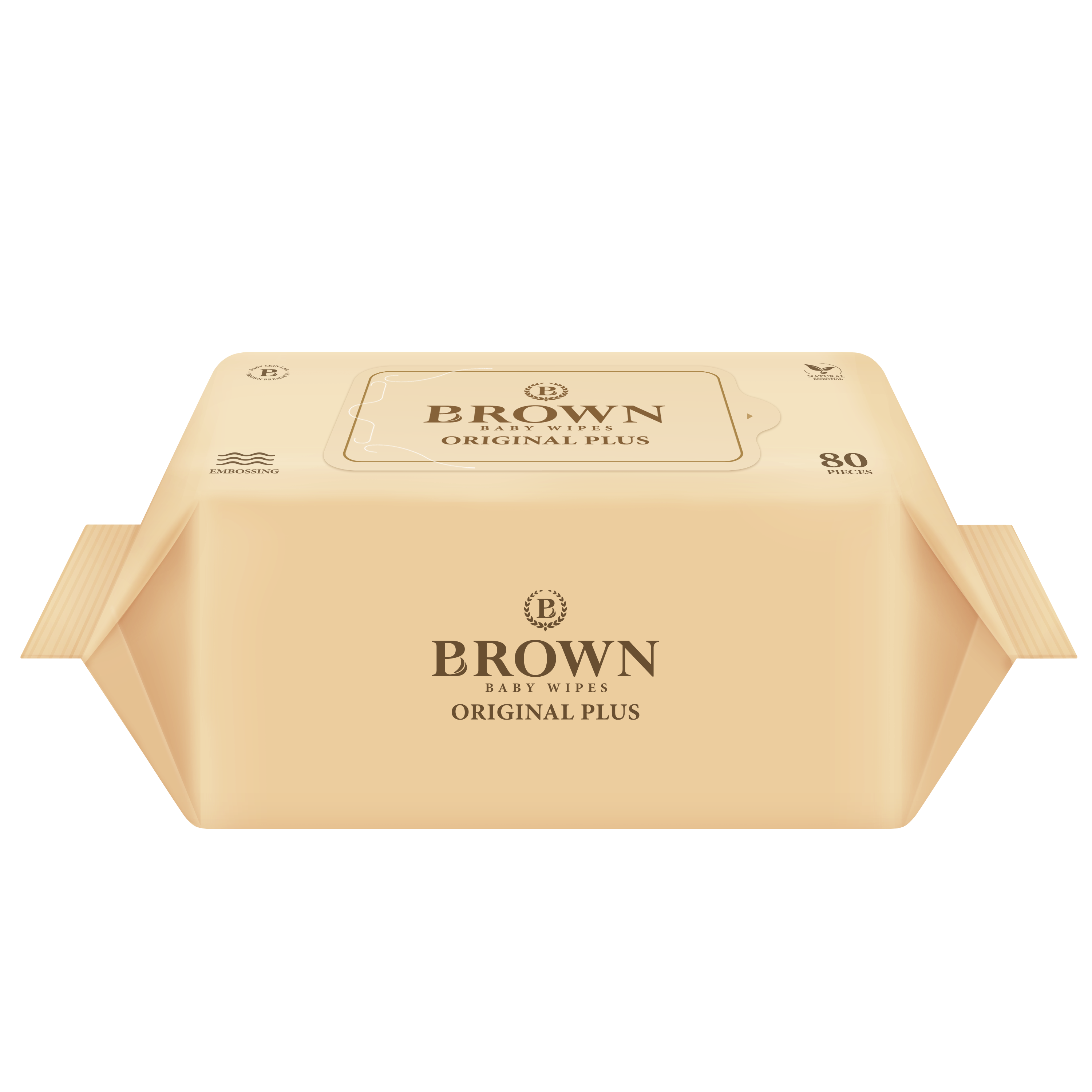 BROWN 오리지널 플러스 물티슈 리필형 80매, 10개