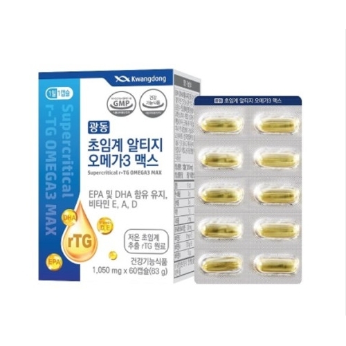 광동 <b>초임계 알티지 오메가3 맥스</b> 1050mg x 60캡슐, 1개