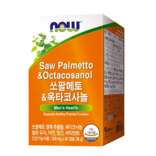 <b>나우푸드 쏘팔메토</b> 옥타코사놀 600mg x 60캡슐, 2개