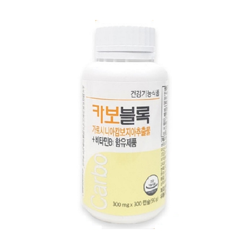 <b>카보 블록</b> 300mg x 300캡슐, 1개