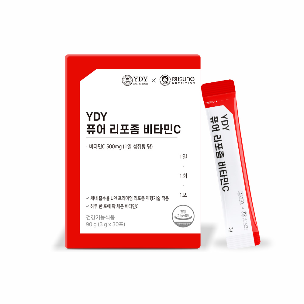 와이디와이뉴트리션 퓨어 리포좀 <b>비타민C</b> 3g x 30포, 2개