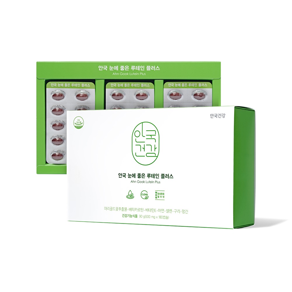 안국건강 눈에 좋은 <b>루테인 플러스</b> 500mg x 180캡슐, 1개