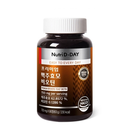 뉴트리디데이 프리미엄 <b>맥주효모 비오틴</b> 700mg x 90정, 1개