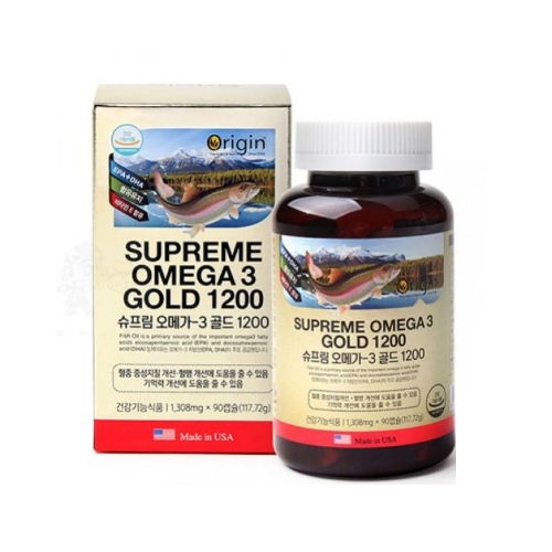 오리진 슈프림 <b>오메가</b>3 <b>골드</b> 1200 1308mg x 90캡슐, 1개