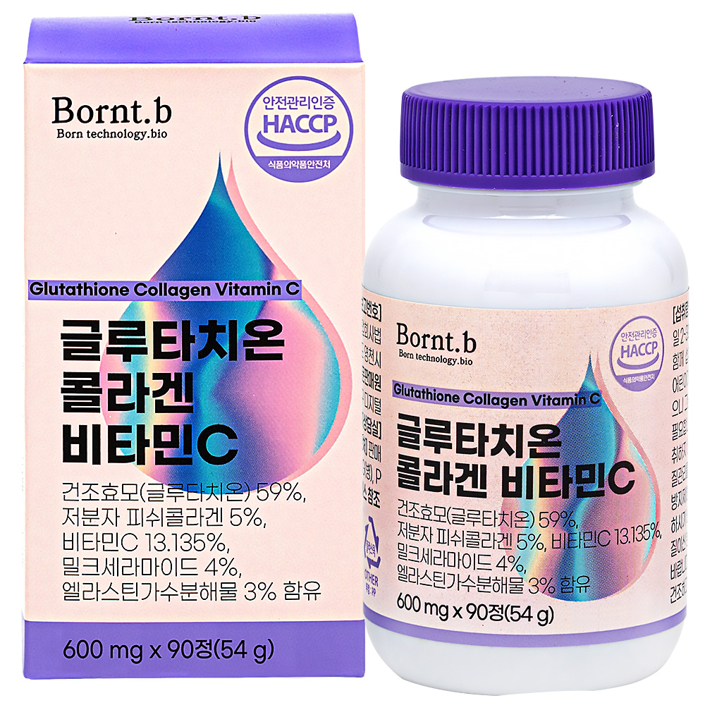 <b>본트비</b> 글루타치온 저분자콜라겐 비타민C 600mg x 90정, 1개