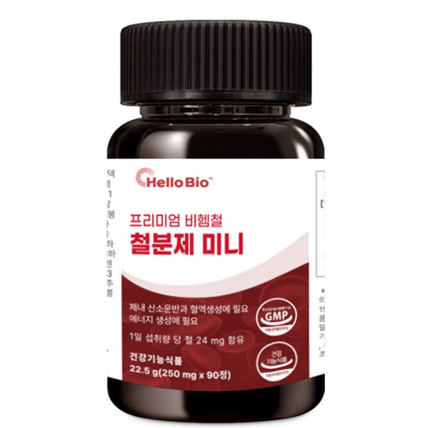헬로바이오 프리미엄 철분제 미니 250mg x 90정, 1개