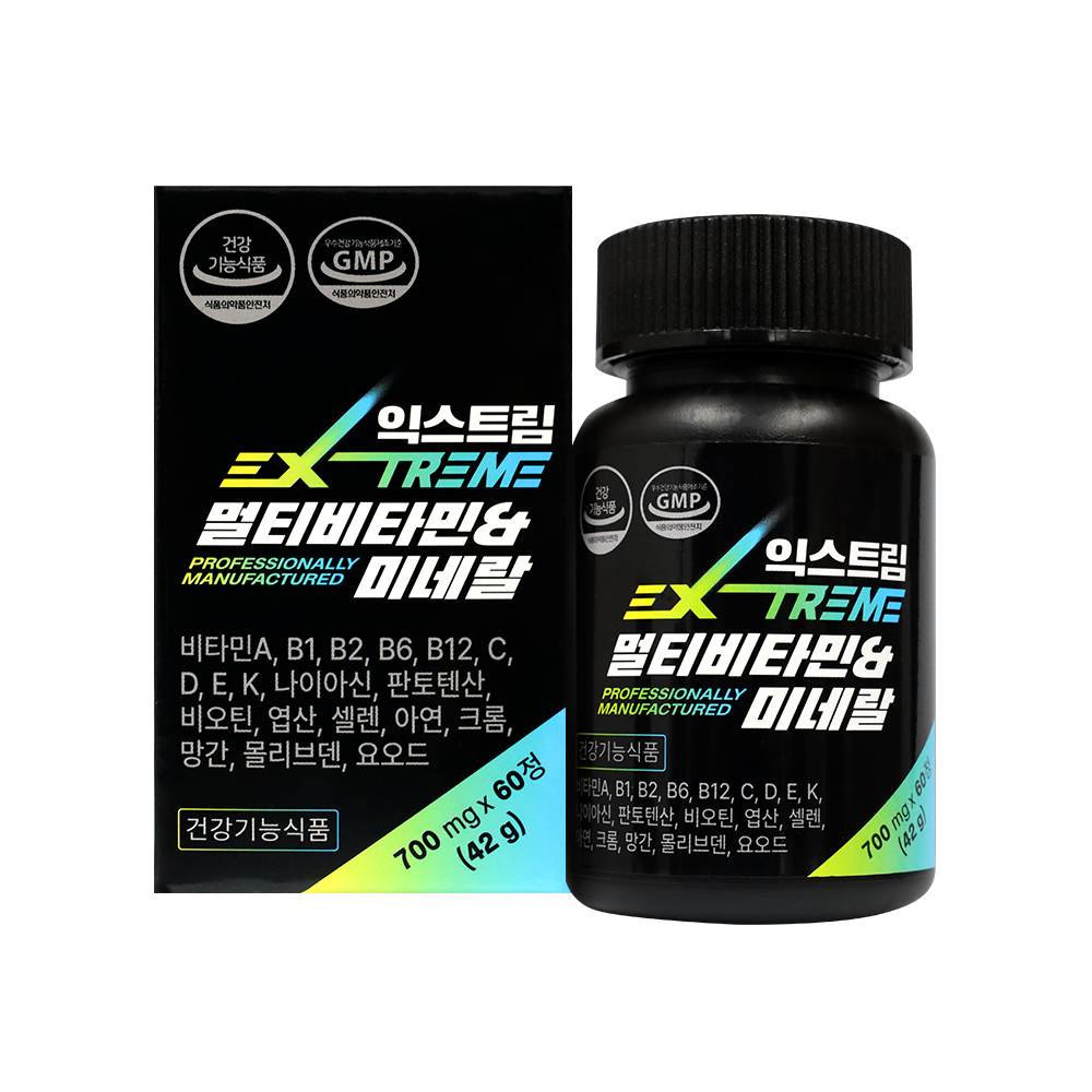 <b>익스트림</b> 멀티비타민 미네랄 700mg x 60정, 2개