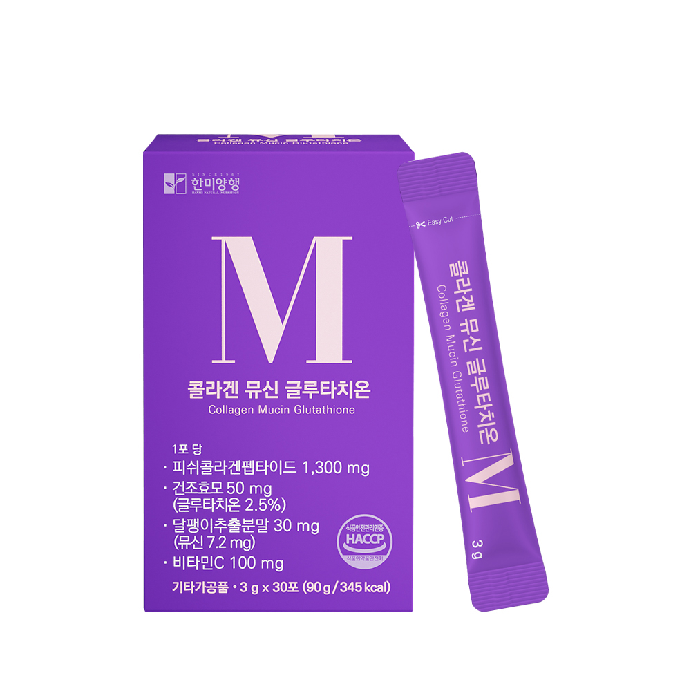 한미양행 <b>콜라겐</b> 뮤신 글루타치온 3g x 30포, 2개
