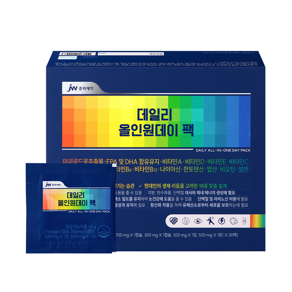 JW<b>중외제약</b> 데일리 올인원데이 팩 2g x 30포, 3개