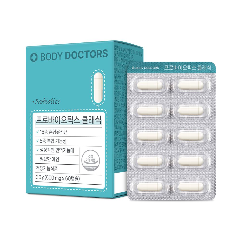 <b>바디닥터스 프로바이오틱스 클래식</b> 500mg x 60캡슐, 3개