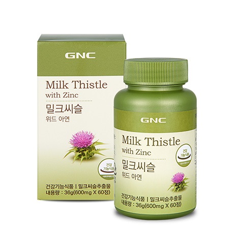 GNC <b>밀크씨슬 위드 아연</b> 600mg x 60정, 3개