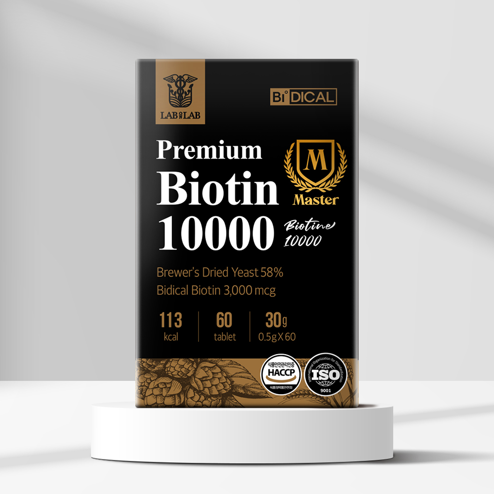 랩온랩 비디컬 <b>맥주효모 비오틴</b> 10000 0.5g x 60정, 3개