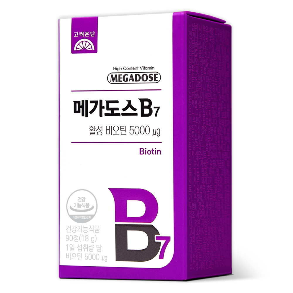 고려은단 메가도스B7 활성 비오틴 200mg x 90정, 1개