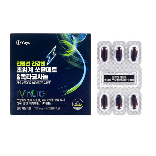 유유제약 전립선 건강 엔 초임계 쏘팔메토 옥타코사놀 700mg x 60캡슐, 1개