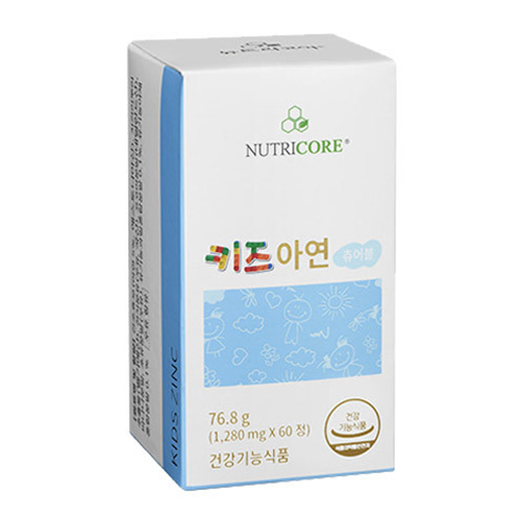 뉴트리코어 키즈 <b>아연</b> 1280mg x 60정, 3개