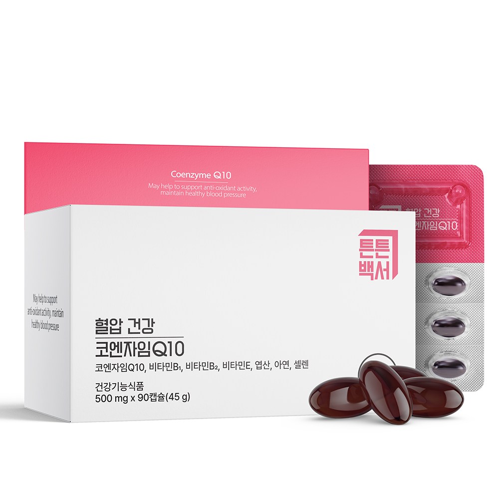 튼튼백서 혈압 건강 <b>코엔자임 Q10</b> 500mg x 90캡슐, 1개