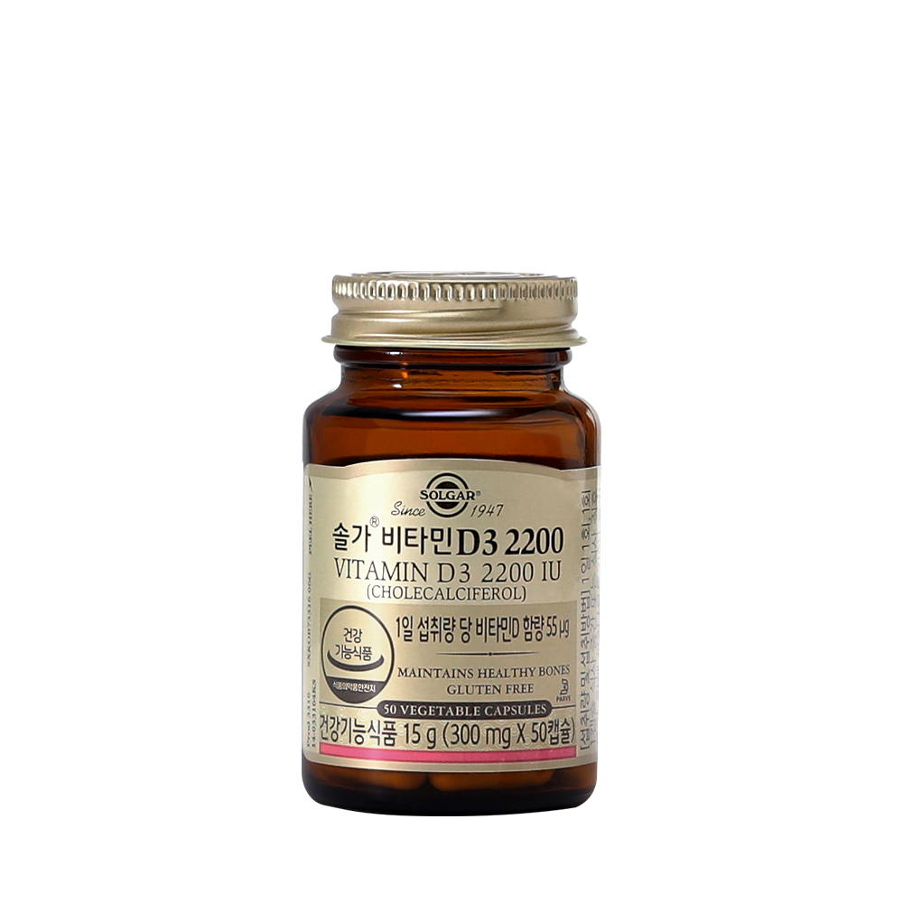 솔가 비타민<b>D3</b> 2200IU 300mg x 50캡슐, 1개