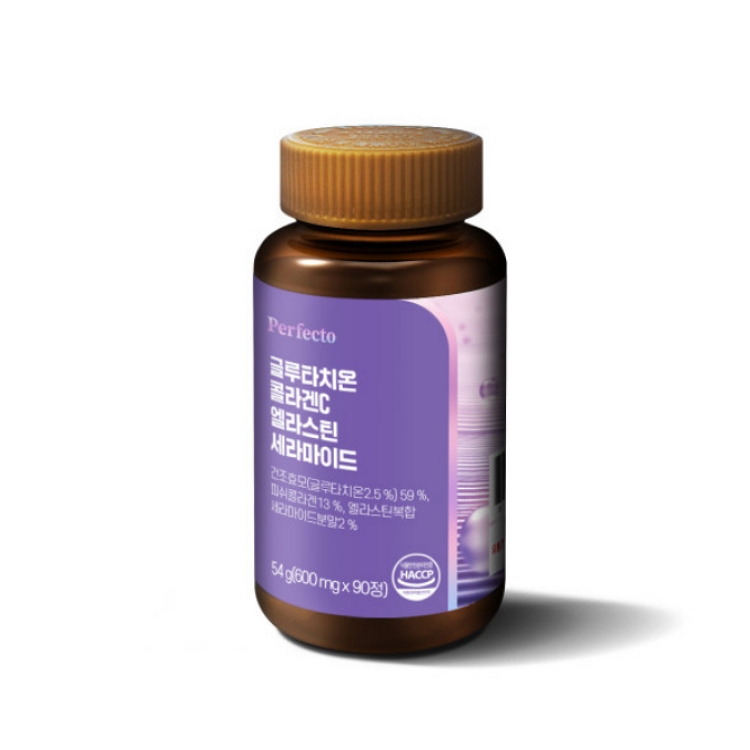 PERFECTO 글루타치온 콜라겐C 엘라스틴 세라마이드 600mg x 90정, 1개