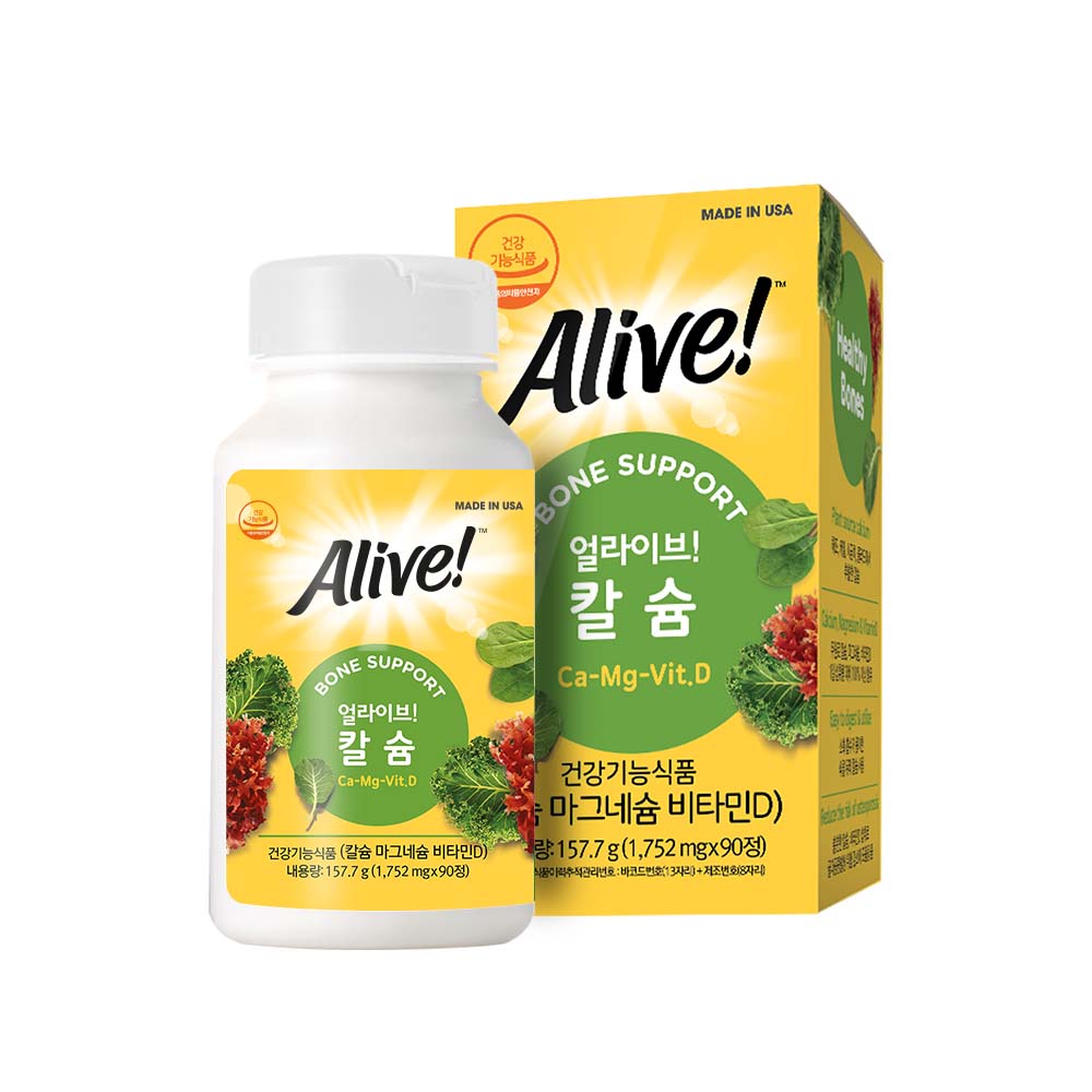 네츄럴라이프얼라이브 <b>칼슘</b> 마그네슘 비타민D 1752mg x 90정, 1개
