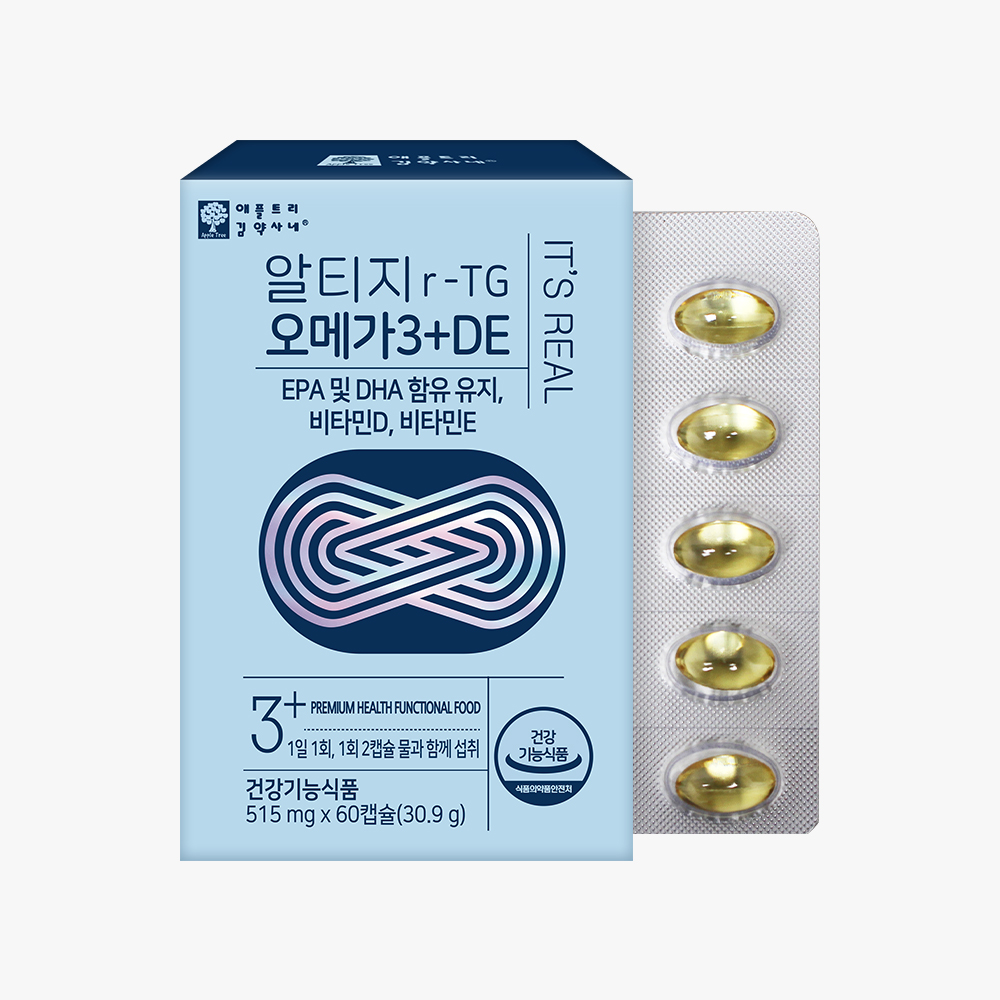 <b>애플트리김약사네</b> 알티지 <b>오메가3</b>+DE 515mg x 60캡슐, 1개