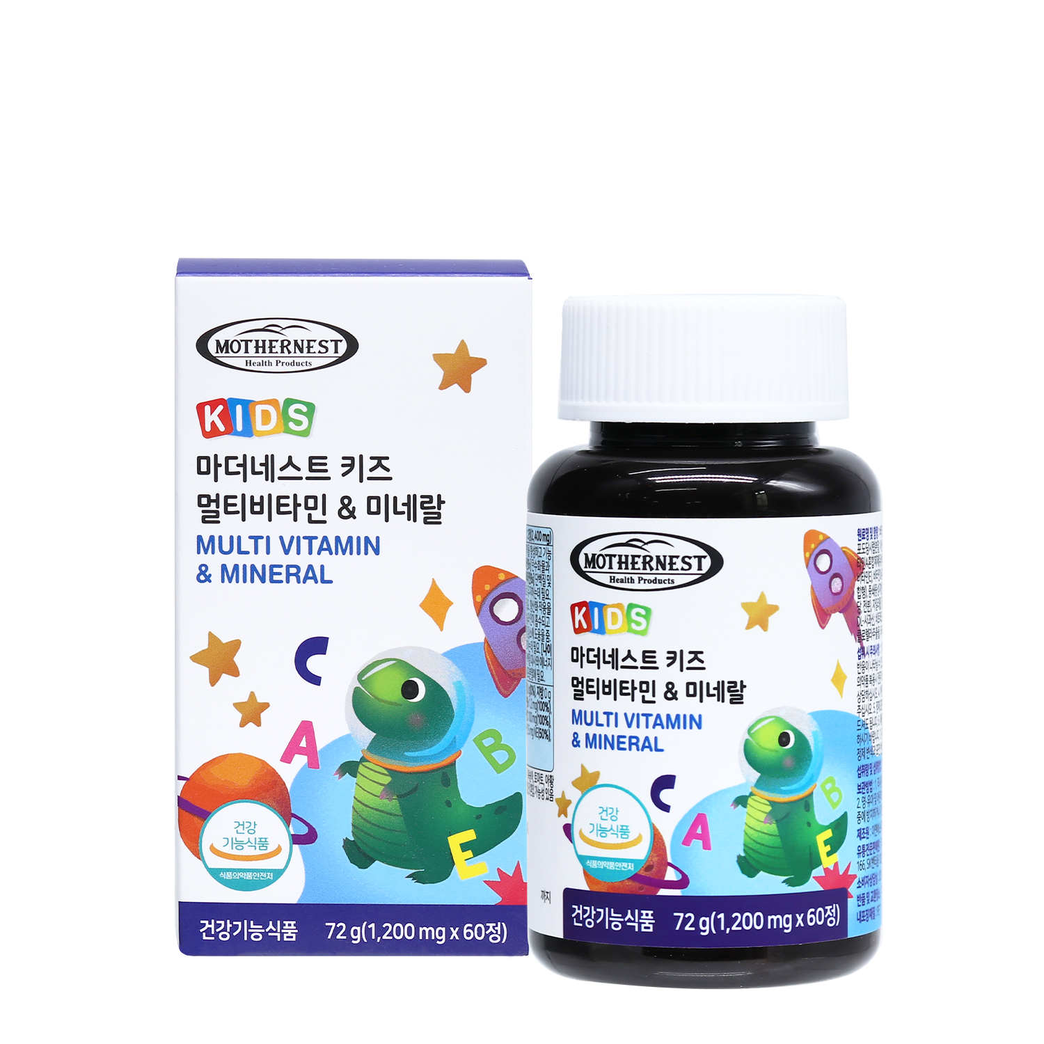 <b>마더네스트</b> 키즈 멀티<b>비타민</b> &amp; 미네랄 1200mg x 60정, 1개