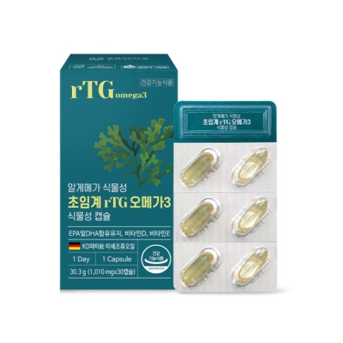 <b>온유</b>바이오 알게메가 식물성 초임계 rTG 오메가 1010mg x 30캡슐, 1개