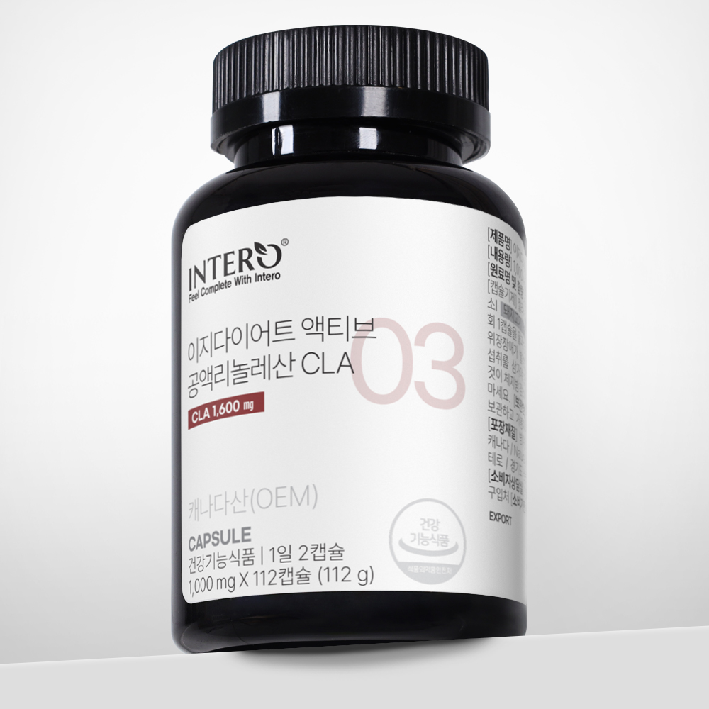 인테로 이지다이어트 액티브 <b>공액리놀레산</b> CLA 1000mg x 112캡슐, 3개
