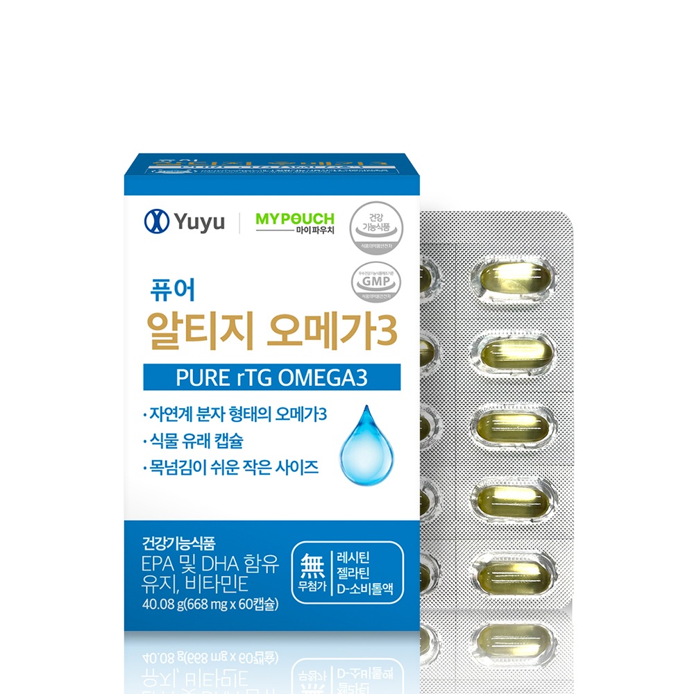 유유제약 <b>퓨어</b> <b>알티지</b> <b>오메가3</b> 668mg x 60캡슐, 1개