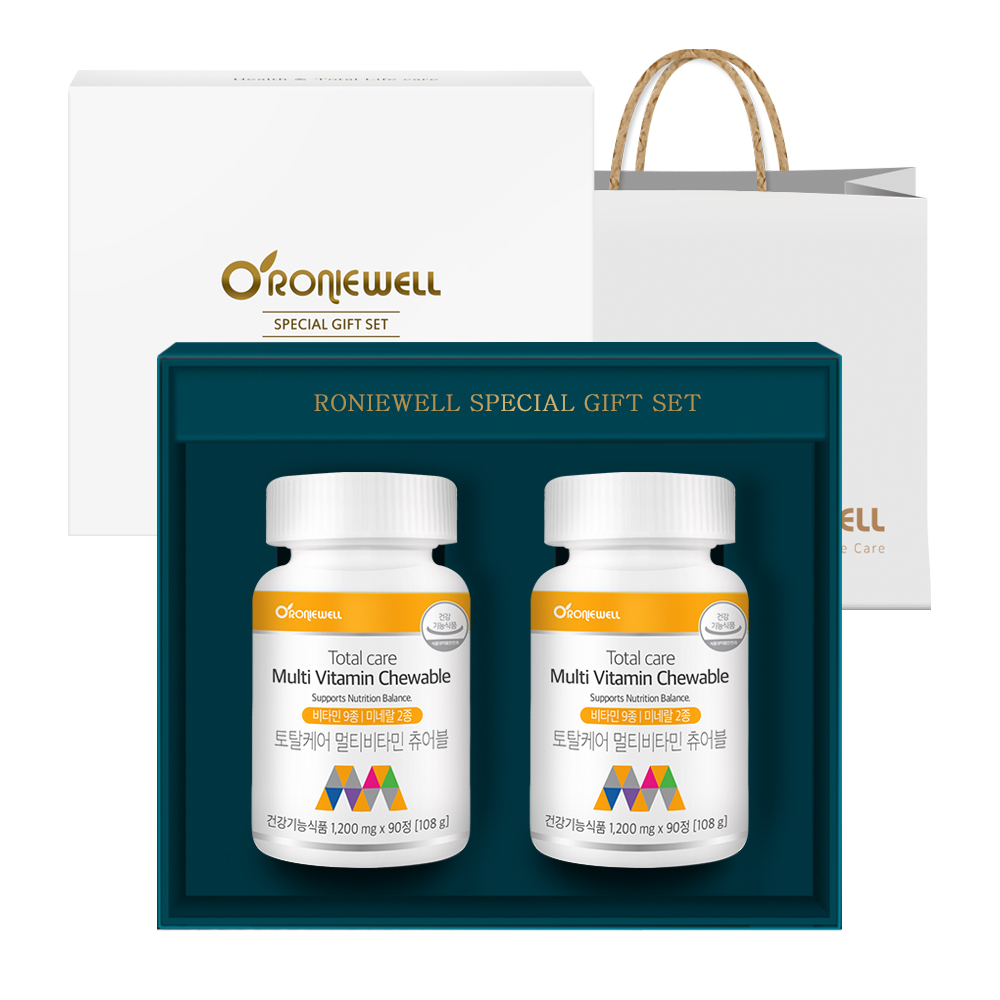 <b>로니웰</b> 토탈케어 멀티비타민 츄어블 선물세트 1200mg x 180캡슐, 1개