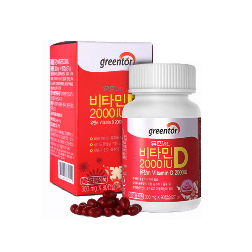 유한메디카 유한m <b>비타민D</b> 2000IU 300mg x 90캡슐, 2개