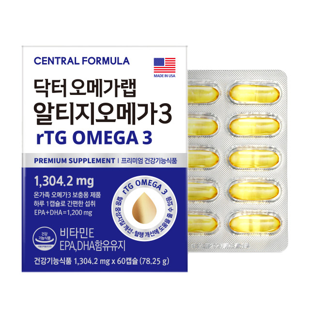 <b>센트럴포뮬러</b> 닥터 오메가랩 알티지 오메가3 1304.2mg x 60캡슐, 1개