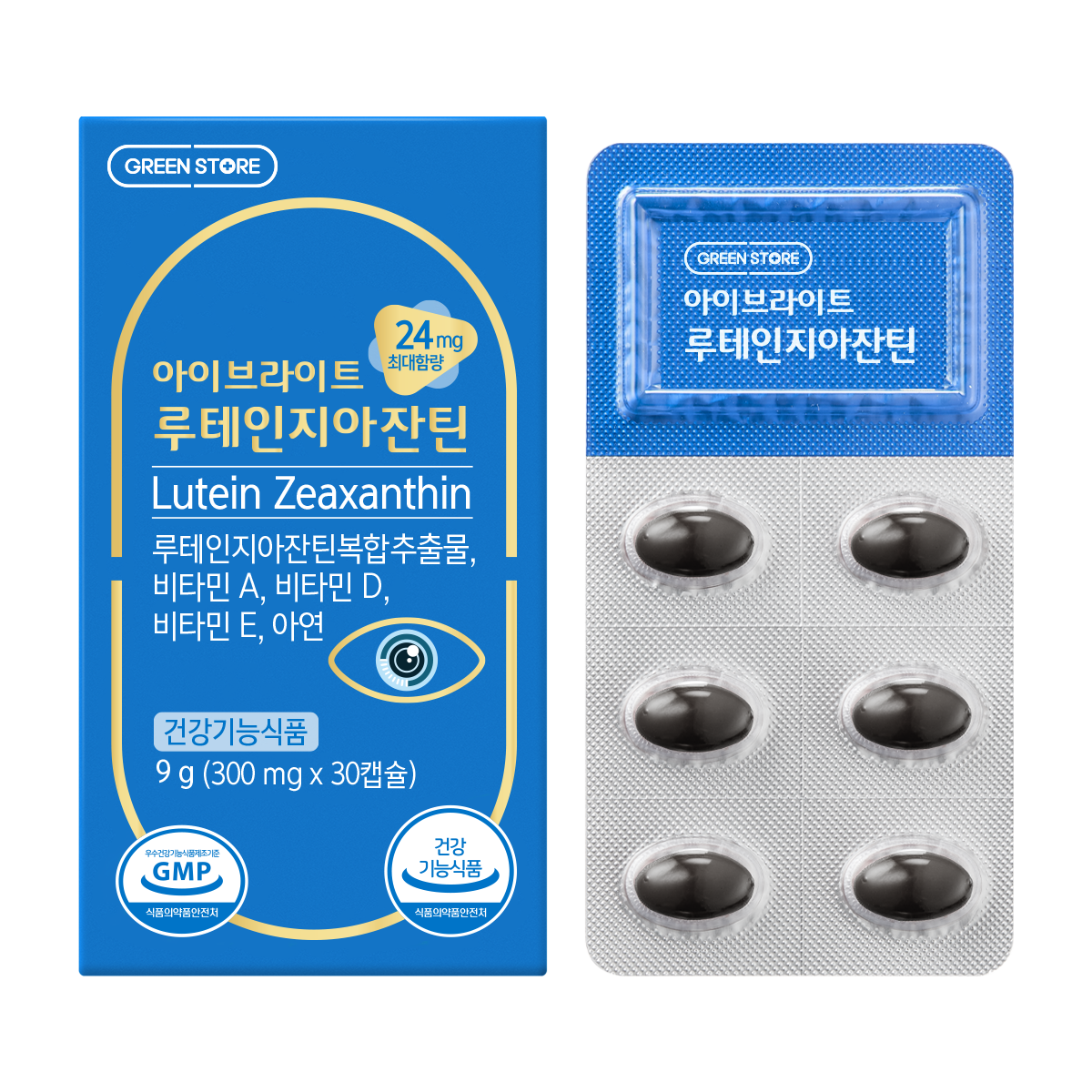 그린스토어 아이브라이트 루테인지아잔틴 300mg x 30캡슐, 1개