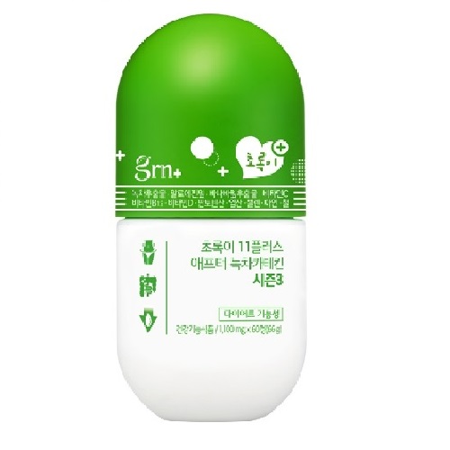 <b>GRN</b> 초록이 11플러스 애프터 녹차카테킨 시즌3 1100mg x 60정, 1개