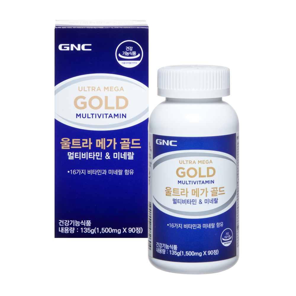 GNC 울트라 메가 <b>골드 멀티비타민 미네랄</b> 1500mg x 90정, 1개