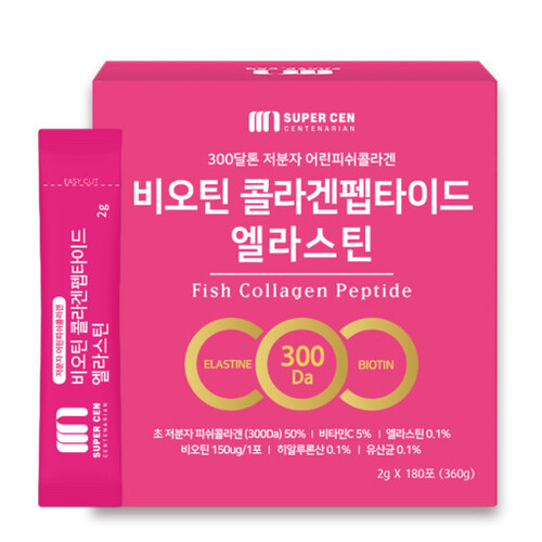 슈퍼쎈 비오틴 콜라겐펩타이드 엘라스틴 2g x 180포, 1개