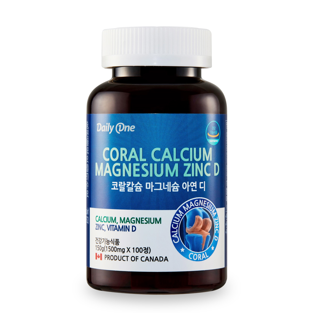 <b>데일리원</b> 코랄<b>칼슘</b> 마그네슘 아연디 1500mg x 100정, 3개