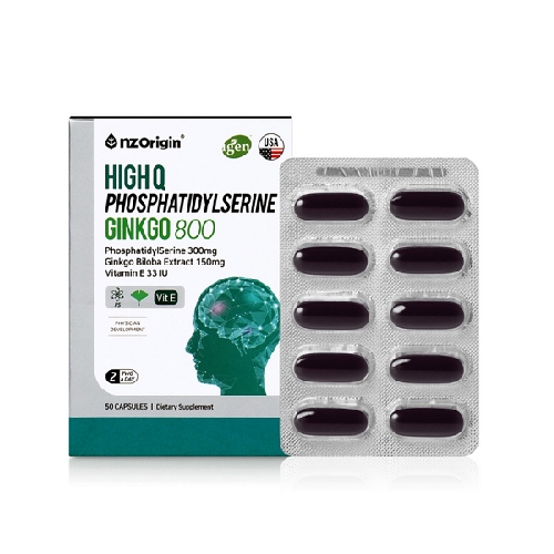 엔젯오리진 하이큐 <b>포스파티딜세린</b> 징코 800 800mg x 50캡슐, 5개