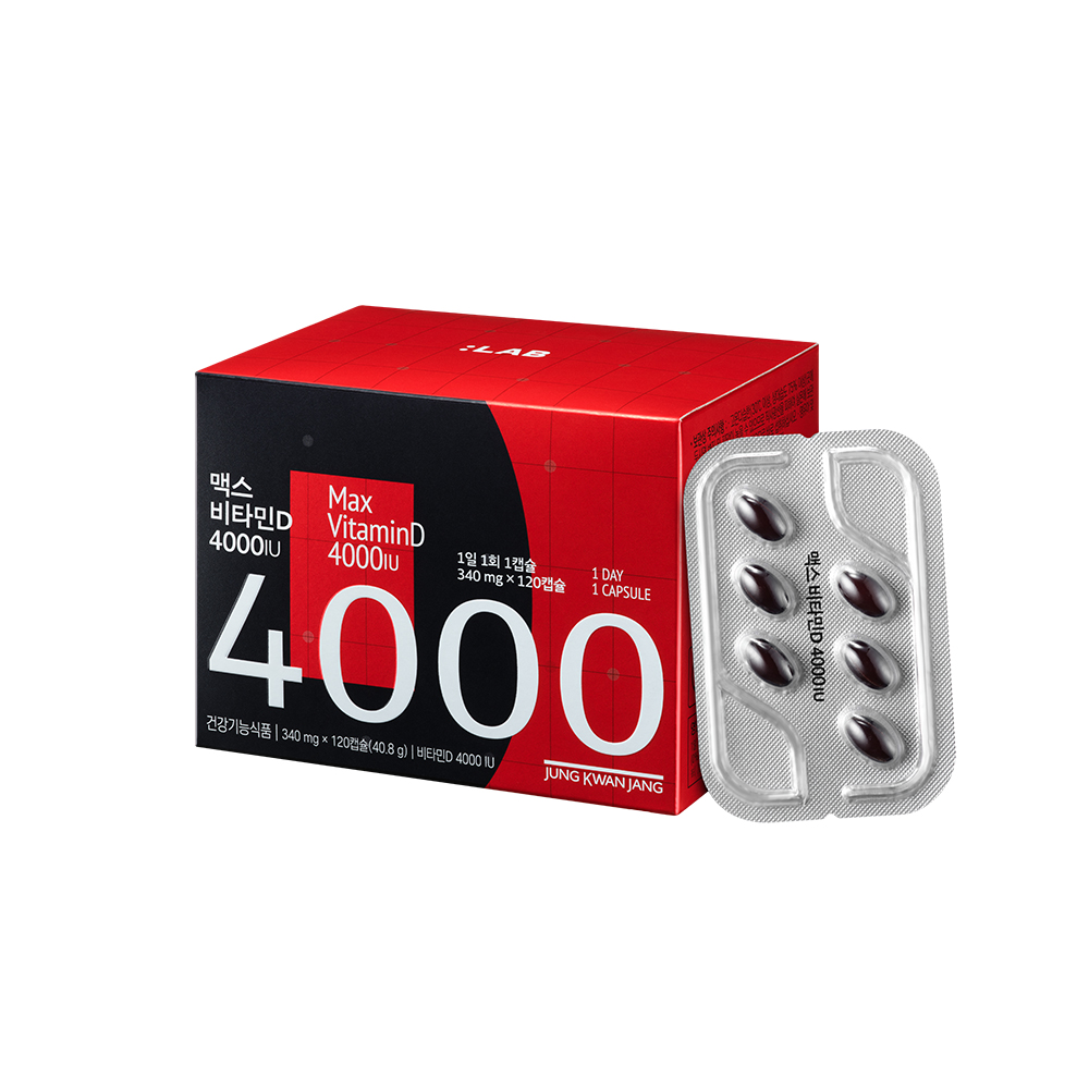 정관장 맥스 비타민D 4000IU 340mg x 120캡슐, 2개