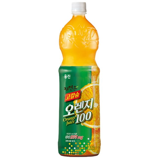 웅진식품 자연은 고칼슘 오렌지 100 1.5L, 12개