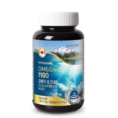 <b>바이탈큐브</b> 오메가3 1100 1301.2mg x 180캡슐, 1개