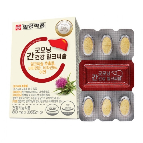 <b>일양</b>약품 굿모닝 간건강 <b>밀크씨슬</b> 800mg x 30정, 4개