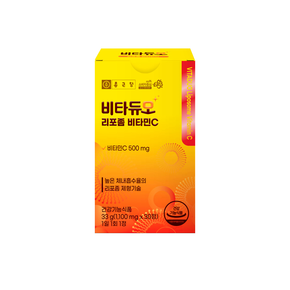 <b>종근당</b> 비타듀오 리포좀 <b>비타민C</b> 1100mg x 30정, 4개