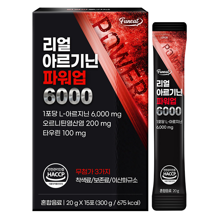퍼니트 리얼 <b>아르기닌</b> 파워업 6000 20g x 15포, 4개