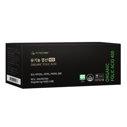 뉴트리코어 유기농 <b>엽산</b> 400 300mg x 300정, 1개